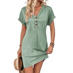 GIOIO - Vestido Mujer Casual Versátil y Cómodo Verde