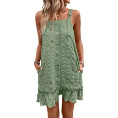 GIOIO - Vestido Mujer Casual Versátil y Cómodo Verde