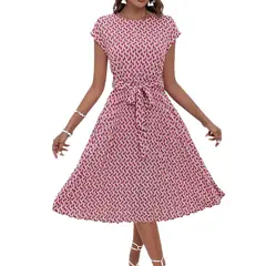 GIOIO - Vestido Mujer Casual Versátil y Cómodo Rojo