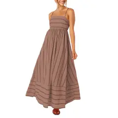 GIOIO - Vestido Mujer Casual Versátil y Cómodo Marrón