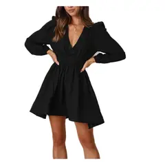 GIOIO - Vestido Mujer Casual Versátil y Cómodo Negro