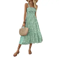 GIOIO - Vestido Mujer Casual Versátil y Cómodo Verde