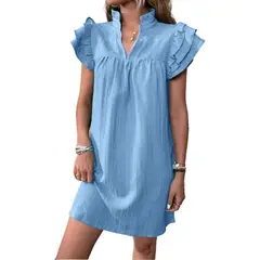 GIOIO - Vestido Mujer Casual Versátil y Cómodo Azul