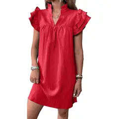 GIOIO - Vestido Mujer Casual Versátil y Cómodo Rojo