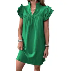 GIOIO - Vestido Mujer Casual Versátil y Cómodo Verde