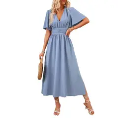 GIOIO - Vestido Mujer Casual Versátil y Cómodo Azul