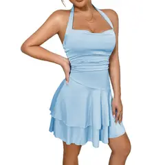 GIOIO - Vestido Mujer Casual Versátil y Cómodo Azul