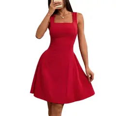 GIOIO - Vestido Mujer Casual Versátil y Cómodo Rojo