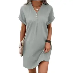 GIOIO - Vestido Mujer Casual Versátil y Cómodo Gris