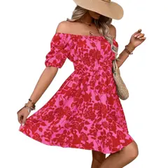 GIOIO - Vestido Mujer Casual Versátil y Cómodo Rojo