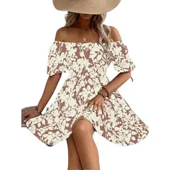 GIOIO - Vestido Mujer Casual Versátil y Cómodo Beige