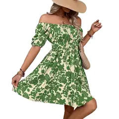 GIOIO - Vestido Mujer Casual Versátil y Cómodo Verde