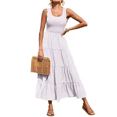 GIOIO - Vestido Mujer Casual Versátil y Cómodo Blanco