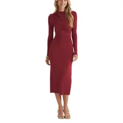 GIOIO - Vestido Mujer Casual Versátil y Cómodo Rojo