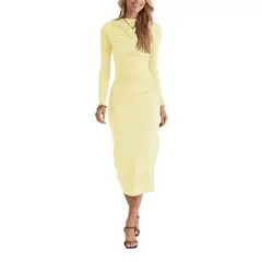 GIOIO - Vestido Mujer Casual Versátil y Cómodo Amarillo