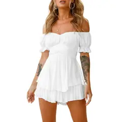 GIOIO - Vestido Mujer Casual Versátil y Cómodo Blanco