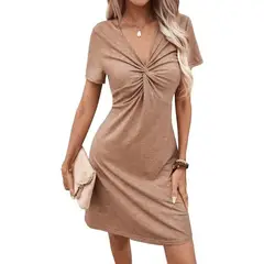 GIOIO - Vestido Mujer Casual Versátil y Cómodo Marrón