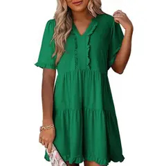 GIOIO - Vestido Mujer Casual Versátil y Cómodo Verde