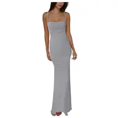 GIOIO - Vestido Mujer Casual Versátil y Cómodo Gris