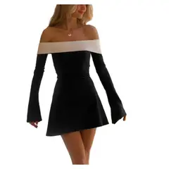 GIOIO - Vestido Mujer Casual Versátil y Cómodo Negro