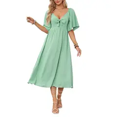GIOIO - Vestido Mujer Casual Versátil y Cómodo Verde