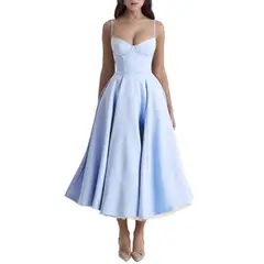 GIOIO - Vestido Mujer Casual Versátil y Cómodo Azul