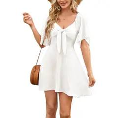 GIOIO - Vestido Mujer Casual Versátil y Cómodo Blanco