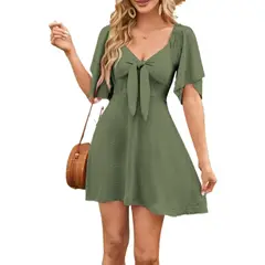 GIOIO - Vestido Mujer Casual Versátil y Cómodo Verde