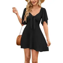 GIOIO - Vestido Mujer Casual Versátil y Cómodo Negro