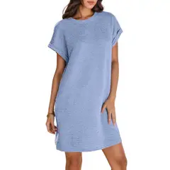 GIOIO - Vestido Mujer Casual Versátil y Cómodo Azul