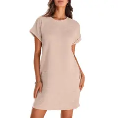 GIOIO - Vestido Mujer Casual Versátil y Cómodo Beige