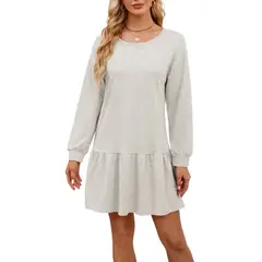 GIOIO - Vestido Mujer Casual Versátil y Cómodo Gris