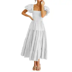 GIOIO - Vestido Mujer Casual Versátil y Cómodo Blanco