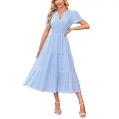 GIOIO - Vestido Mujer Casual Versátil y Cómodo Azul