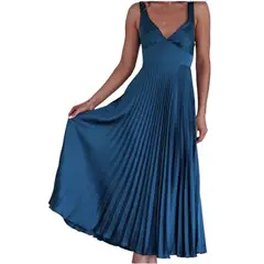 GIOIO - Vestido Mujer Casual Versátil y Cómodo Azul