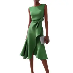 GIOIO - Vestido Mujer Casual Versátil y Cómodo Verde