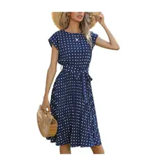 GIOIO - Vestido Mujer Casual Versátil y Cómodo Azul