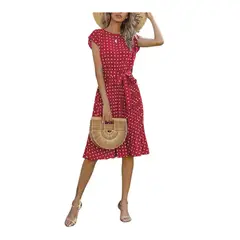 GIOIO - Vestido Mujer Casual Versátil y Cómodo Rojo