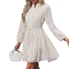 GIOIO - Vestido Mujer Casual Versátil y Cómodo Beige