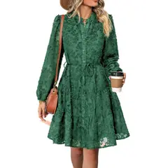 GIOIO - Vestido Mujer Casual Versátil y Cómodo Verde