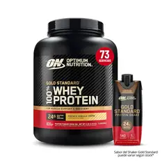OPTIMUN NUTRITION - Gold Standard Whey 5 LB - Vainilla Ice Cream + Bebible Shake Gold Standard 325 ml