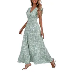 GIOIO - Vestido Mujer Casual Versátil y Cómodo Verde