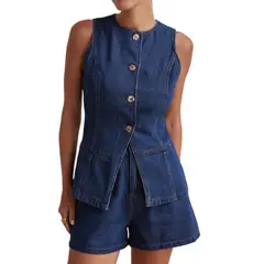 GIOIO - Conjunto de Verano Mujer y Cómodo Azul