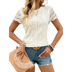 GIOIO - Blusa Mujer Casual Ajustada Elegante Beige