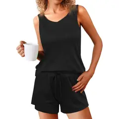 GIOIO - Conjunto de Verano Mujer y Cómodo Negro