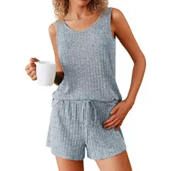 GIOIO - Conjunto de Verano Mujer y Cómodo Gris