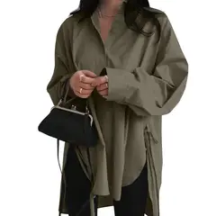 GIOIO - Blusa Mujer Casual Ajustada Elegante Verde