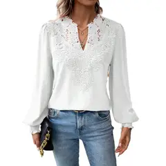 GIOIO - Blusa Mujer Casual Ajustada Elegante Blanco