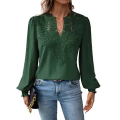 GIOIO - Blusa Mujer Casual Ajustada Elegante Verde