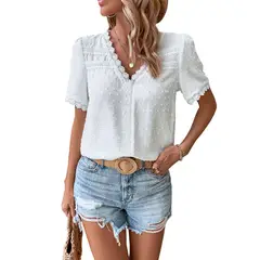 GIOIO - Blusa Mujer Casual Ajustada Elegante Blanco